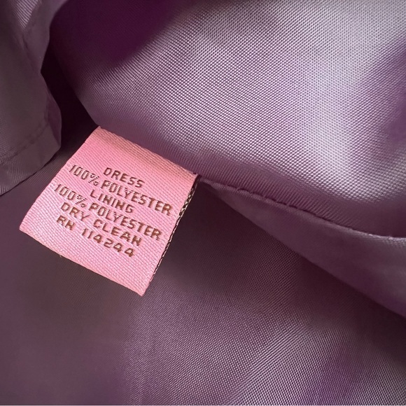 Eliza J Portrait Drape Collar Satin Tea Length Cocktail Gown Dress Purple Sz 8 - Picture 15 of 17